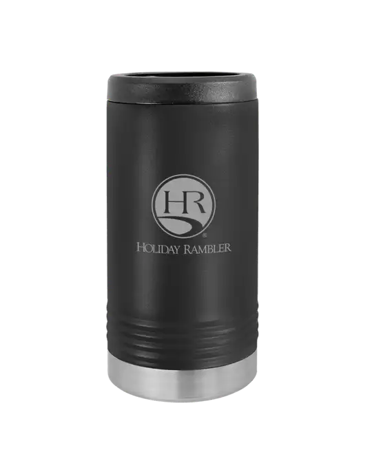 Polar Camel Powder Coated Black Vacuum Insulated Slim Beverage Holder w/Holiday Rambler Logo