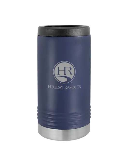 Polar Camel Powder Coated Navy Vacuum Insulated Slim Beverage Holder w/Holiday Rambler Logo