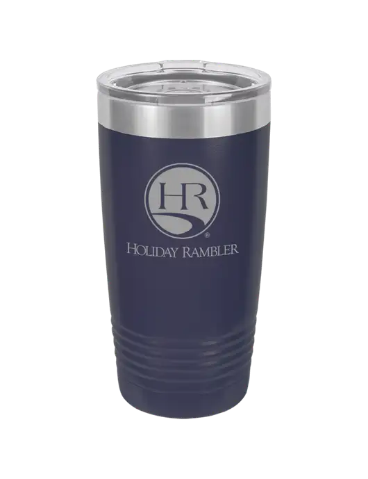Polar Camel 20 oz Powder Coated Navy Vacuum Insulated Tumbler w/Holiday Rambler Logo