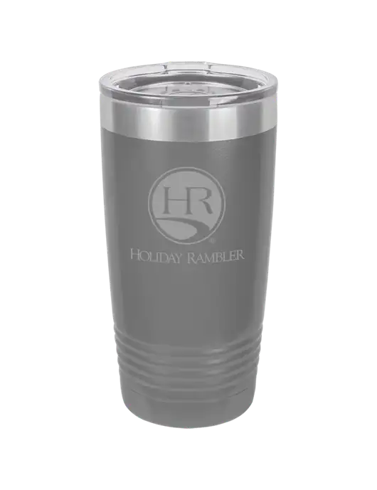 Polar Camel 20 oz Powder Coated Grey Vacuum Insulated Tumbler  w/Holiday Rambler Logo