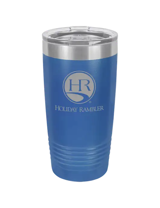 Polar Camel 20 oz Powder Coated Royal Vacuum Insulated Tumbler w/Holiday Rambler Logo
