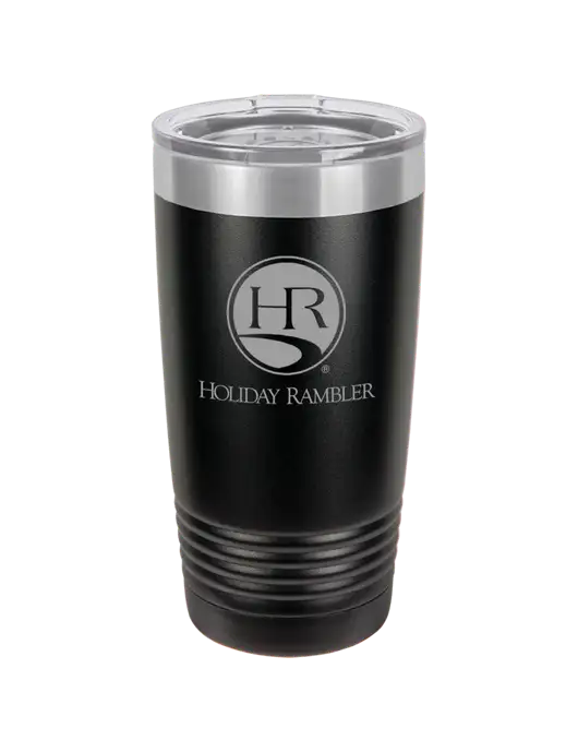 Polar Camel 20 oz Powder Coated Black Vacuum Insulated Tumbler w/Holiday Rambler Logo