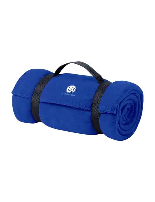 Casual Royal Fleece Blanket With Strap  w/Holiday Rambler Logo