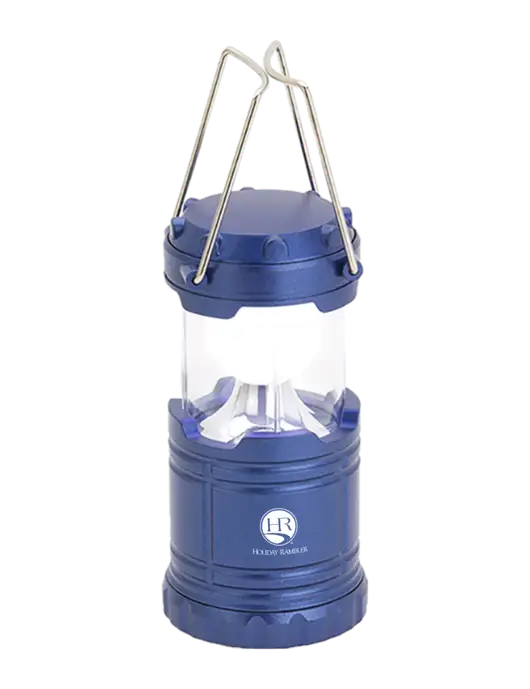 Blue Mini Retro Lantern w/Holiday Rambler Logo
